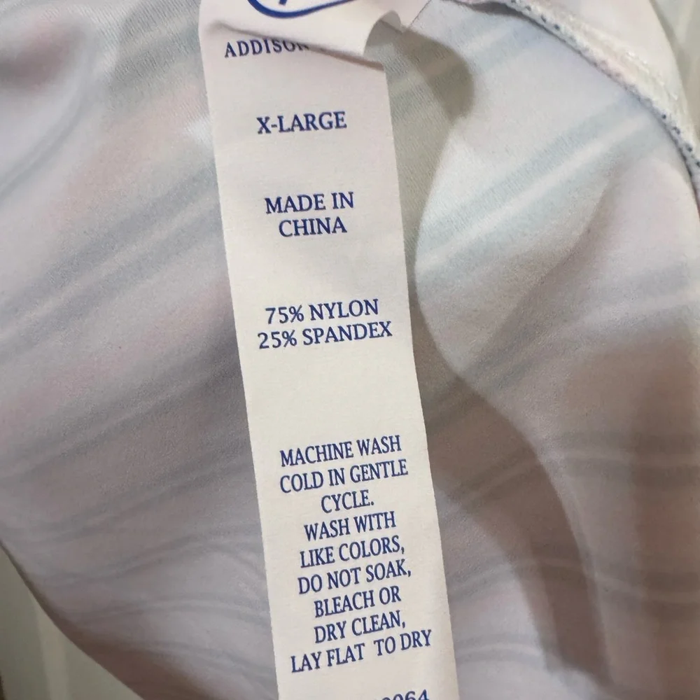 β¨ π Addison Bay Racquet Striped Print Crew Neck Sleeveless Pleated Active πβ¨ - Picture 14 of 15